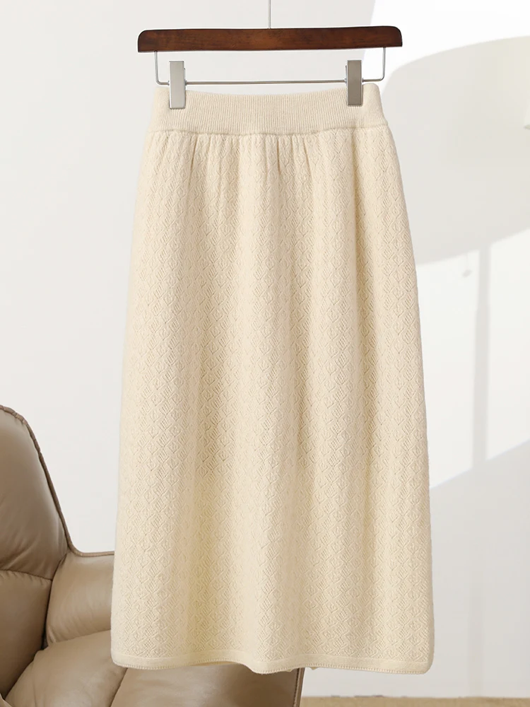 ANGEL Women's 100% Merino Wool Skirt Simple Luxury Diamond Pattern Skirt Spring Autumn Winter Soft Cosy Cashmere Long Skirt
ANGEL Women's 100% Merino Wool Skirt Simple Luxury Diamond Pattern Skirt Spring Autumn Winter Soft Cosy Cashmere Long Skirt