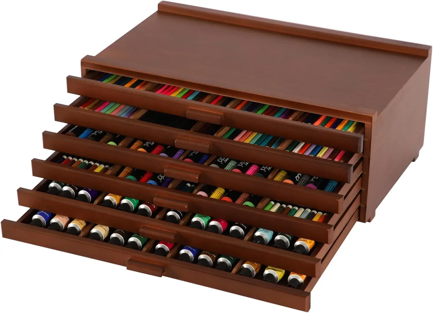 6-Drawer Art Supply Storage Organizer, Beech Wood Artist Storage Box with Removable Dividers, Portable Art Box for Paints
6-Drawer Art Supply Storage Organizer, Beech Wood Artist Storage Box with Removable Dividers, Portable Art Box for Paints