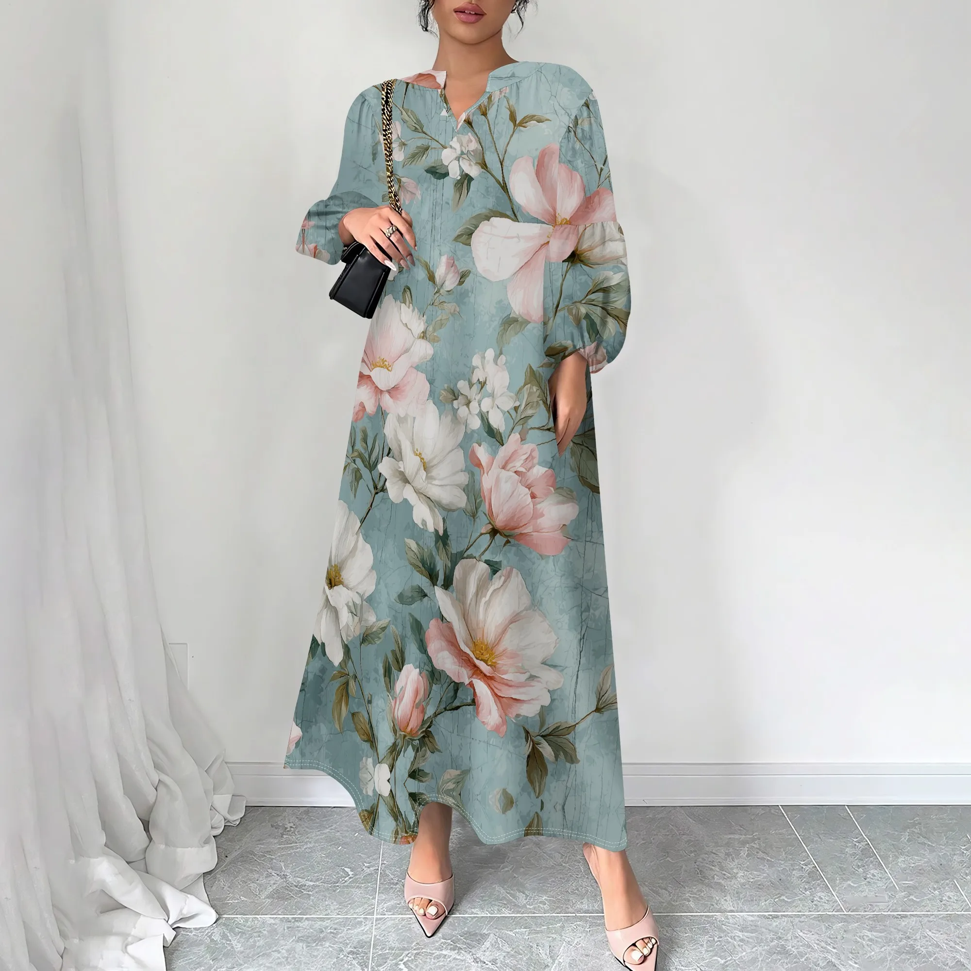 Floral Print Long Sleeve Maxi Dress, V-Neck, Plus Size XS-3XL – Perfect for Spring & Casual Outings
Floral Print Long Sleeve Maxi Dress, V-Neck, Plus Size XS-3XL – Perfect for Spring & Casual Outings