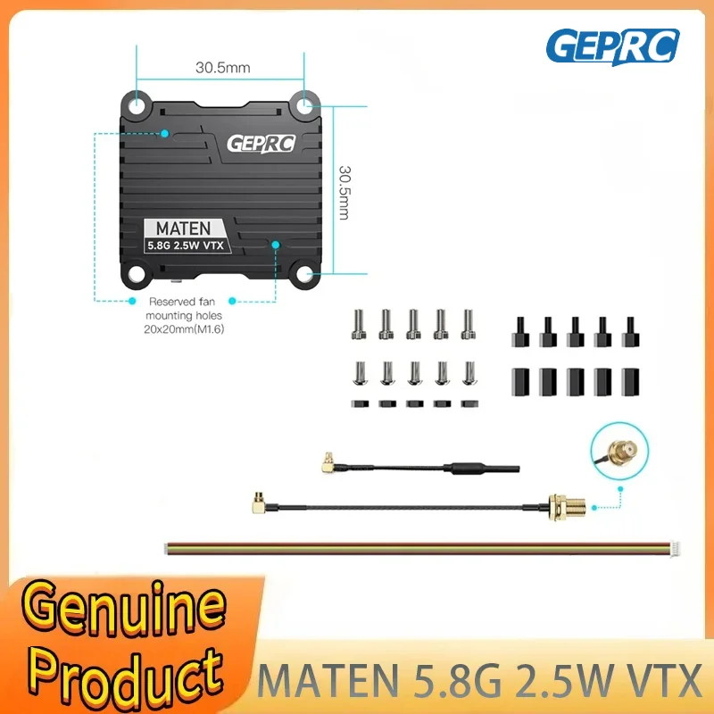 GEPRC MATEN 5.8G 2.5W VTX PRO Aluminum Alloy Numerical FPV Transmitter With Pit mode for FPV Drone RC Model
GEPRC MATEN 5.8G 2.5W VTX PRO Aluminum Alloy Numerical FPV Transmitter With Pit mode for FPV Drone RC Model