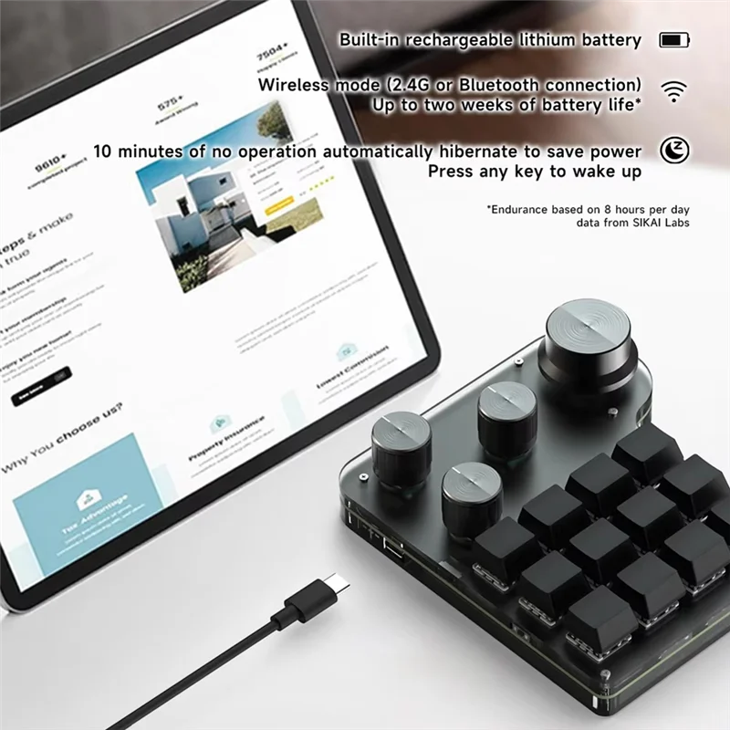 Durable-Mini USB Programming Custom Macro 12 Keys 4 Knobs RGB BT Mechanical Keyboar Gaming Keypad Mechanical Hotswap Macropad,Mi
Durable-Mini USB Programming Custom Macro 12 Keys 4 Knobs RGB BT Mechanical Keyboar Gaming Keypad Mechanical Hotswap Macropad,Mi
