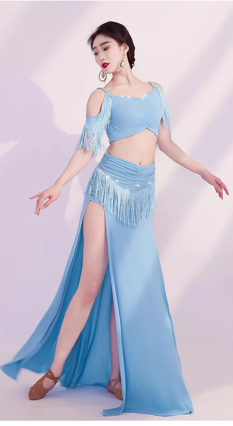 Women Oriental Dance Training Suit Goddess Sexy Tassels Belly Dance Costume Set Top+Long Skirt Stage Performance Outfit Suit
Women Oriental Dance Training Suit Goddess Sexy Tassels Belly Dance Costume Set Top+Long Skirt Stage Performance Outfit Suit