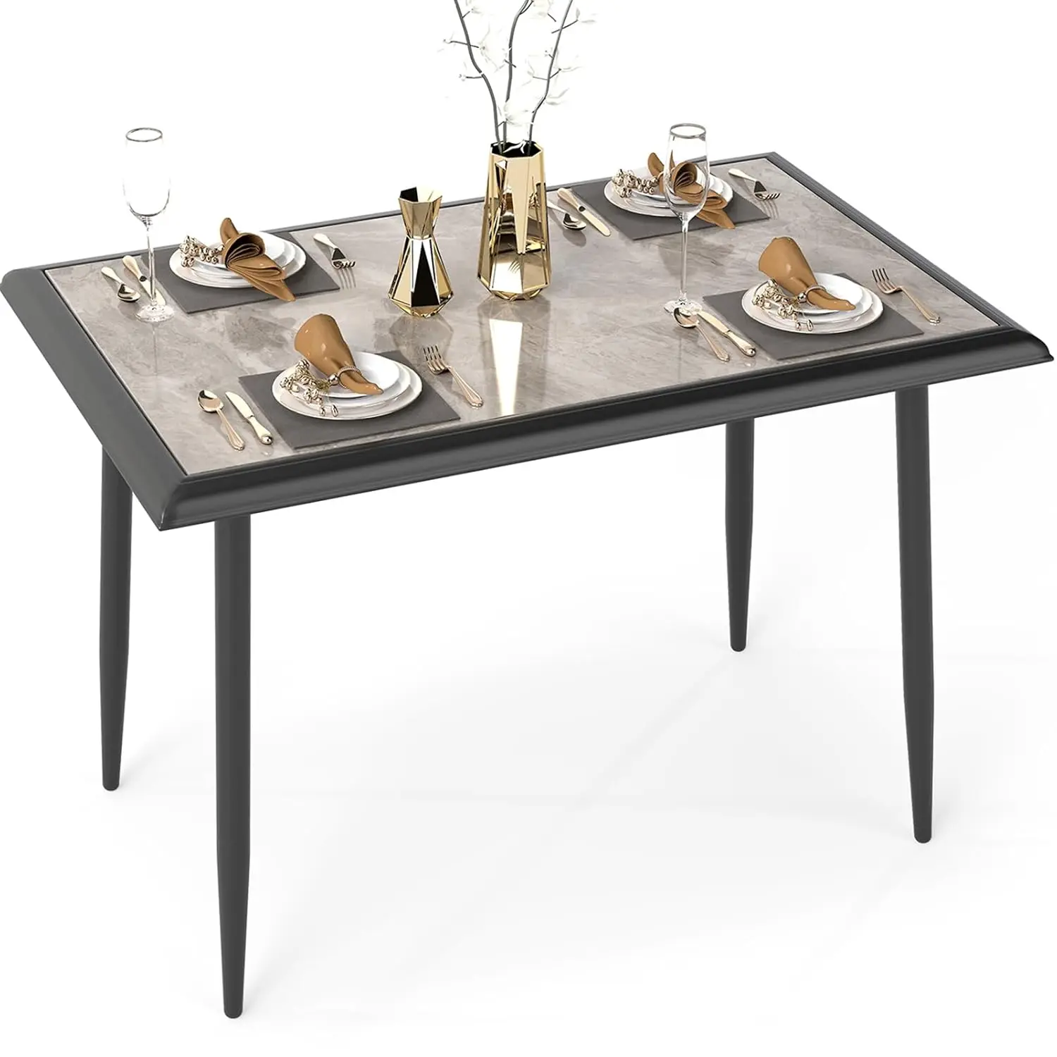 44" Sintered Stone Dining Table Heat & Scratch Resistant Metal Frame Kitchen Dining Room Restaurant, Customized
44" Sintered Stone Dining Table Heat & Scratch Resistant Metal Frame Kitchen Dining Room Restaurant, Customized