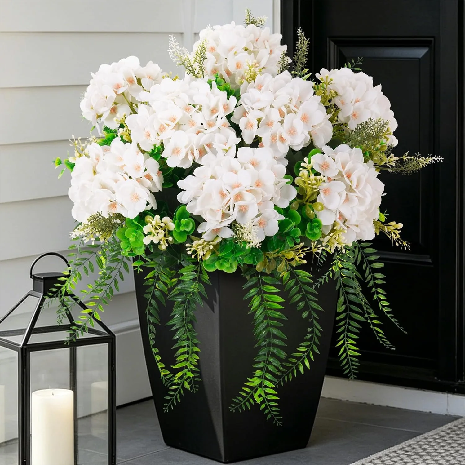 8 Pcs Artificial Hydrangea Flowers Silk White Fake with Eucalyptus for Outdoor Decor UV Resistant Realistic Faux Plants for
8 Pcs Artificial Hydrangea Flowers Silk White Fake with Eucalyptus for Outdoor Decor UV Resistant Realistic Faux Plants for