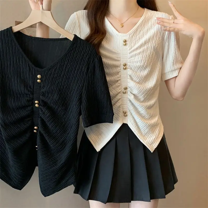 plus Size Women's Short Sleeve T-Shirt Fashionable Design Wrinkle Small Shirt Uneven Top Women Summer Slimming Cleanfit Style...
plus Size Women's Short Sleeve T-Shirt Fashionable Design Wrinkle Small Shirt Uneven Top Women Summer Slimming Cleanfit Style...