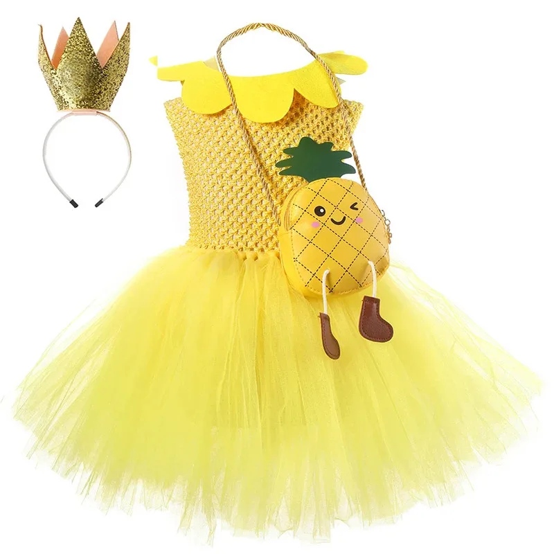 Baby Girls Yellow Pineapple Tutu Dress for Kids Fruit Birthday Party Costumes Children Chicken Cosplay Outfit with Crown Bag 
Baby Girls Yellow Pineapple Tutu Dress for Kids Fruit Birthday Party Costumes Children Chicken Cosplay Outfit with Crown Bag