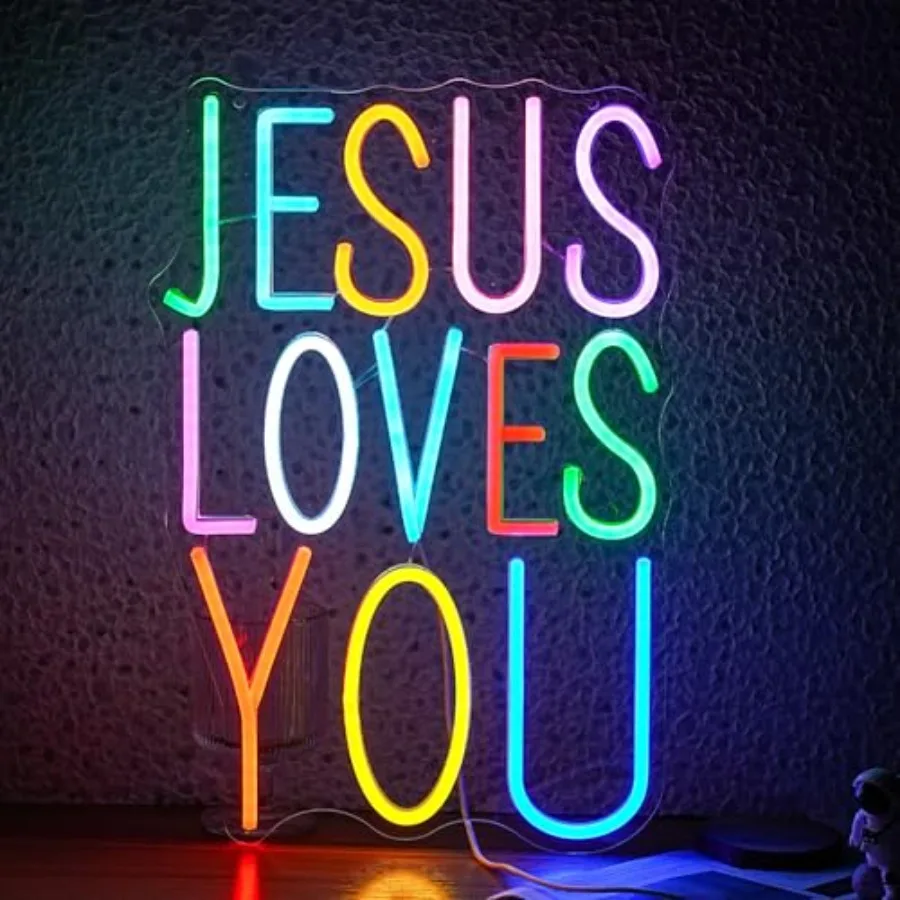 Jesus Loves You Neon sign Led Letters Sign Neon Light for Wall Decor Dimmable Jesus Light Up Sign for Home Christ Church Weddin
Jesus Loves You Neon sign Led Letters Sign Neon Light for Wall Decor Dimmable Jesus Light Up Sign for Home Christ Church Weddin