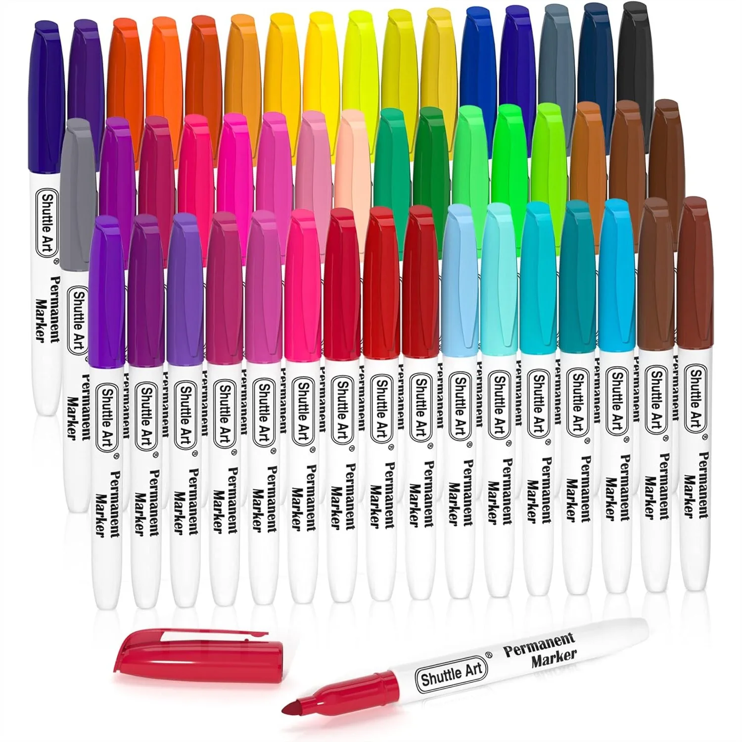 48 Colors Permanent Markers Fine Point Assorted Colors for Plastic Wood Stone Metal Glass Doodling Coloring Marking
48 Colors Permanent Markers Fine Point Assorted Colors for Plastic Wood Stone Metal Glass Doodling Coloring Marking