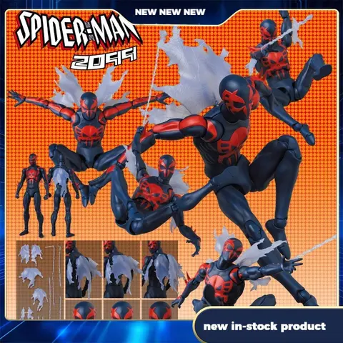 NUOVO MAFEX 239 Spider Man 2099 Versione comica Scala 1/12 Bambola mobile da 6 pollici Fatta a mano Genuino Action Figure Toy