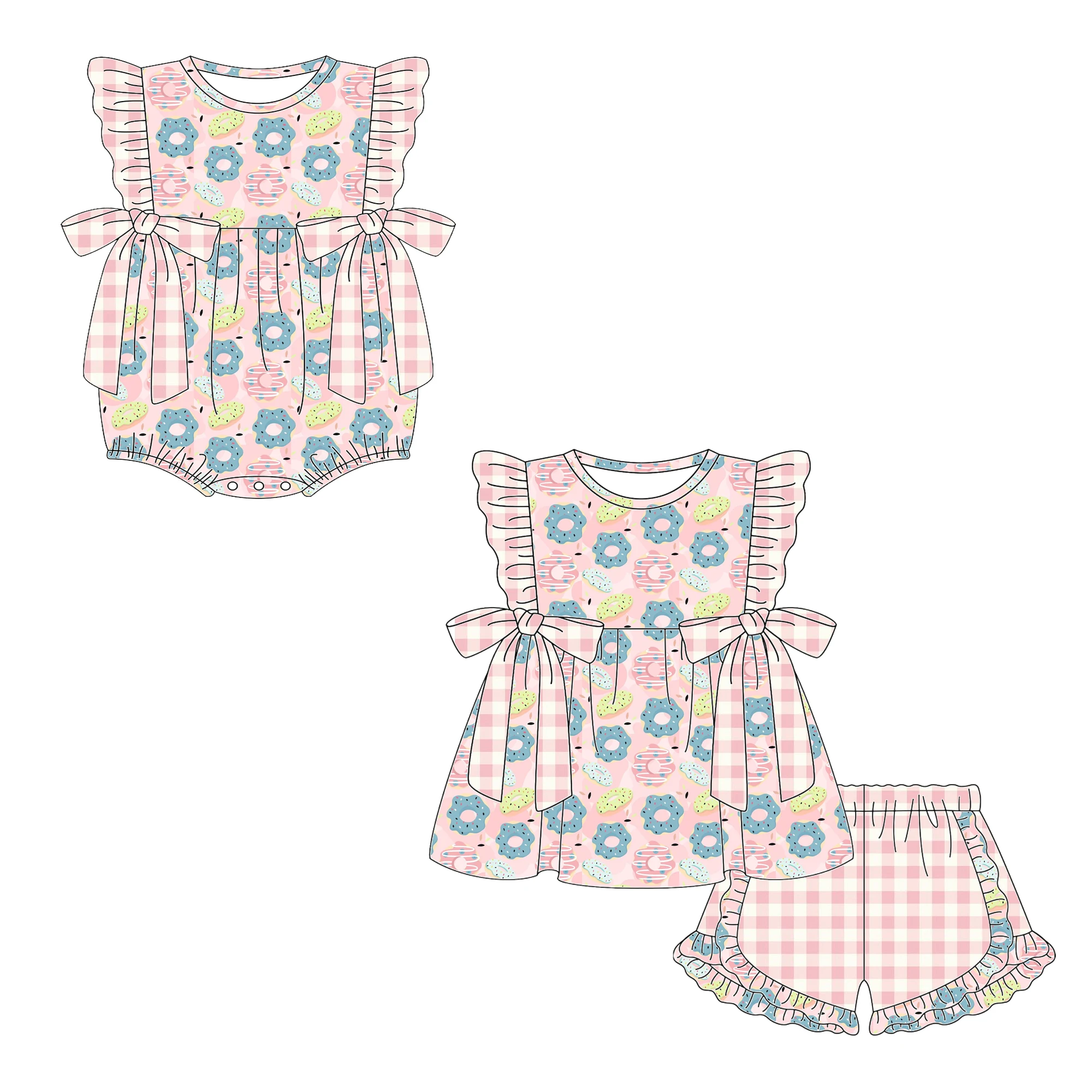 Infant Girls Clothes Fashion Boutique Kids Clothes Toddler Girls Clothes Pink Donut Pattern Print Tops Shorts Two-piece Bodysuit
Infant Girls Clothes Fashion Boutique Kids Clothes Toddler Girls Clothes Pink Donut Pattern Print Tops Shorts Two-piece Bodysuit