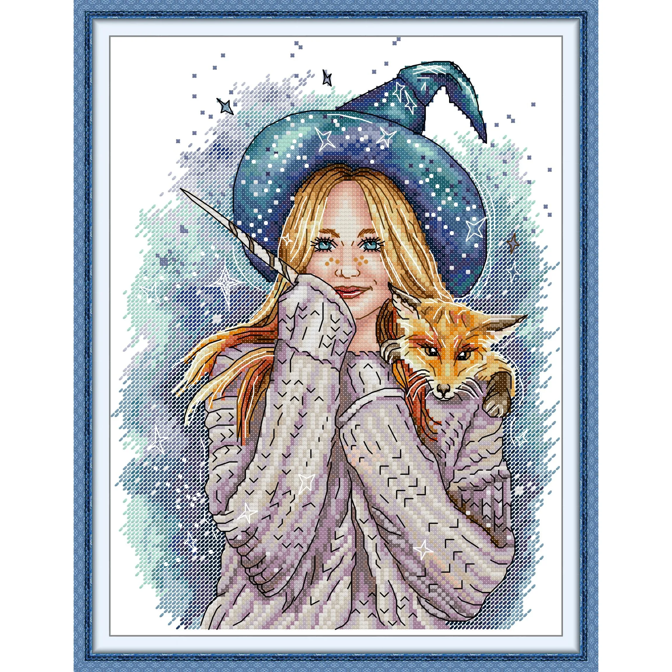 Joy Sunday Pre-printed Cross Stitch Kit Easy Pattern Aida Stamped Fabric Embroidery Set-Magical Girl
Joy Sunday Pre-printed Cross Stitch Kit Easy Pattern Aida Stamped Fabric Embroidery Set-Magical Girl