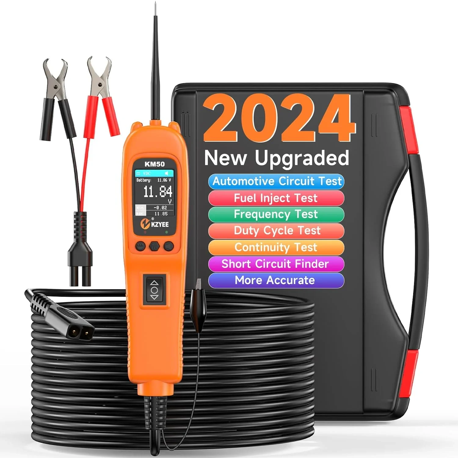 KZYEE KM50 12V 24V Battery Tester Car Power Circuit Probe Kit Fuel Injection Activate Short Circuit Tester for Auto Motorcycle
KZYEE KM50 12V 24V Battery Tester Car Power Circuit Probe Kit Fuel Injection Activate Short Circuit Tester for Auto Motorcycle