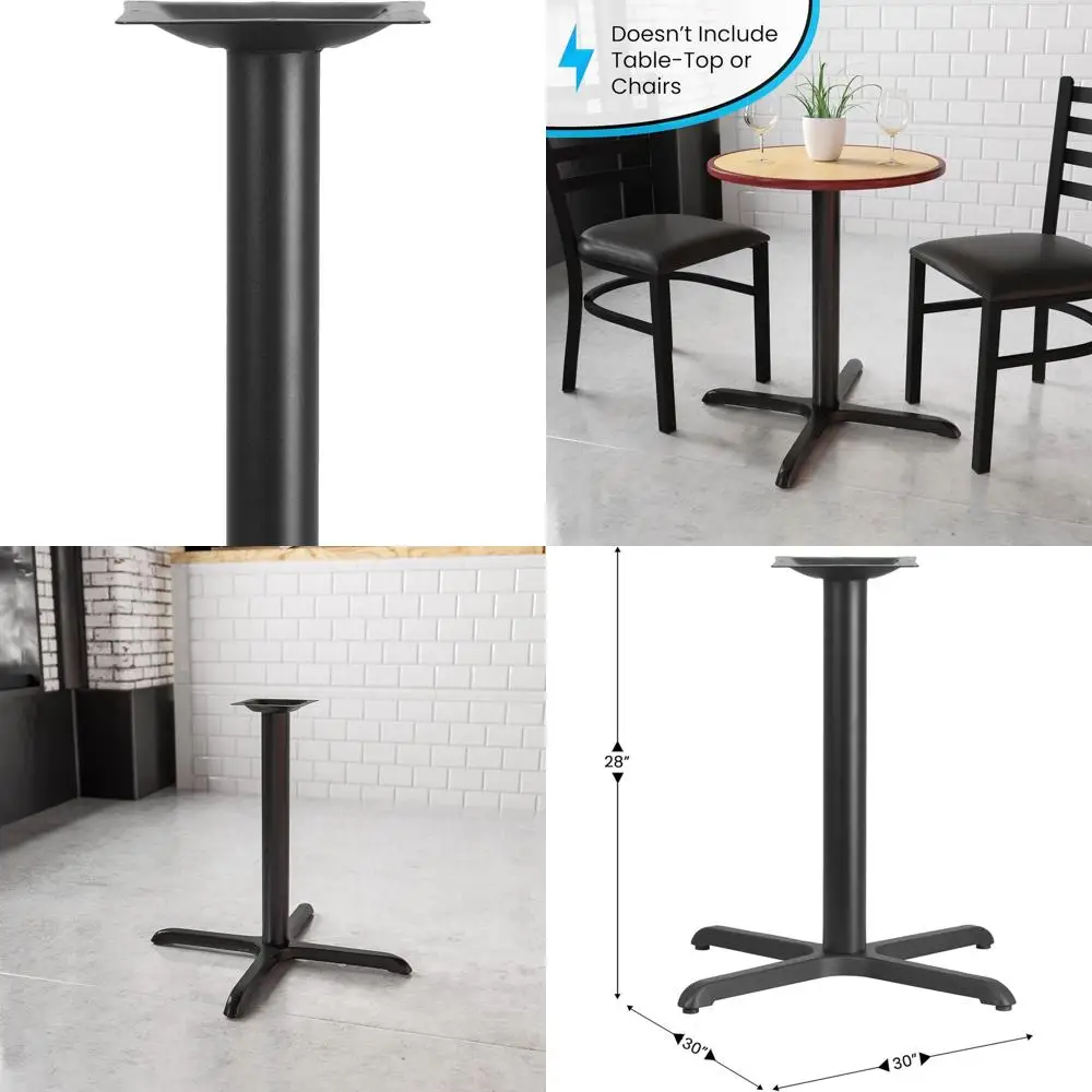 Commercial 30 Square Cast Iron X-Base Table Base, 3 Column, Black for Restaurant Use
Commercial 30 Square Cast Iron X-Base Table Base, 3 Column, Black for Restaurant Use