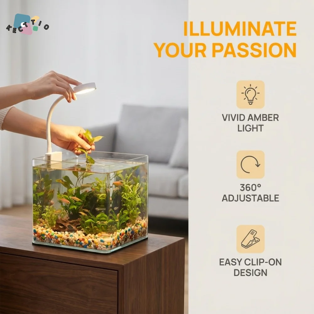 Clip-On LED Fish Tank Light 3-color Gooseneck Design Aquarium Light Infinitely Variable Dimming 360° Adjustable Fish Tank Lamp
Clip-On LED Fish Tank Light 3-color Gooseneck Design Aquarium Light Infinitely Variable Dimming 360° Adjustable Fish Tank Lamp