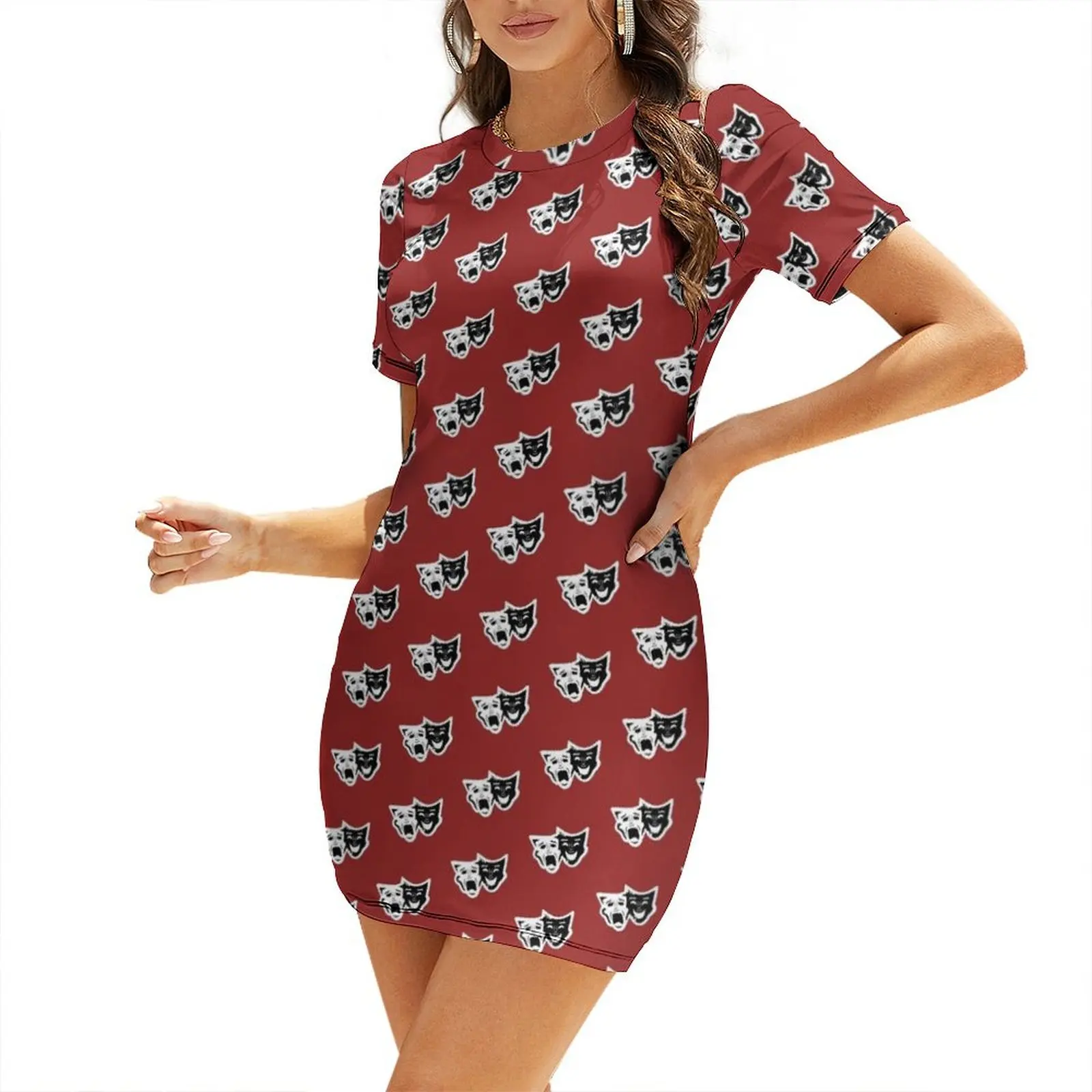 Comedy and Tragedy Theatre Masks Short-Sleeved Dress women's summer dresses 2025 Female clothing Dress
Comedy and Tragedy Theatre Masks Short-Sleeved Dress women's summer dresses 2025 Female clothing Dress