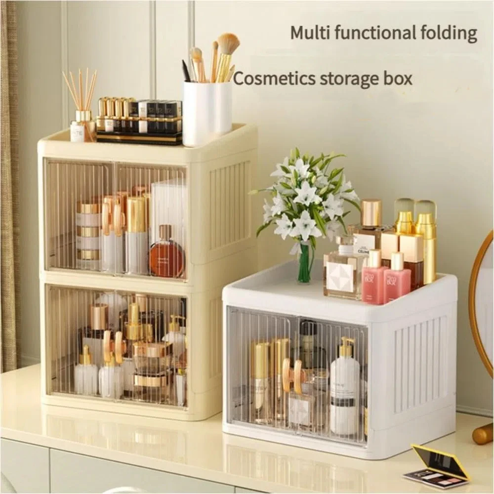 Foldable Makeup Storage Box Multi Layer Dust-proof Storage Shelf Large Capacity Flat Cover Cosmetics Storage Box
Foldable Makeup Storage Box Multi Layer Dust-proof Storage Shelf Large Capacity Flat Cover Cosmetics Storage Box