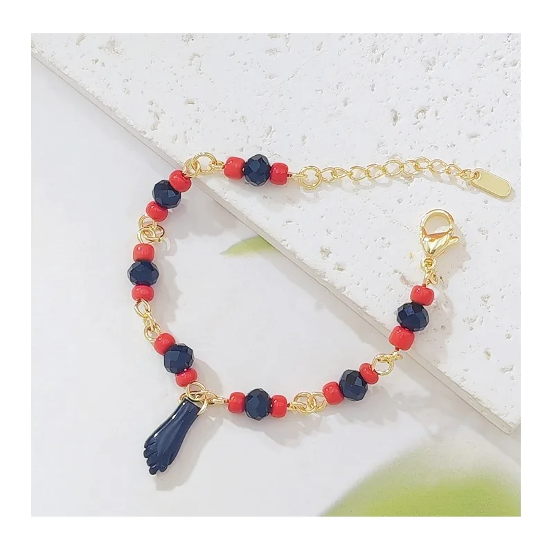 Hot Selling Black Little Hand Prayer Bracelet Red Black Bead Gold Plated Extension Chain Bracelet Ladies
Hot Selling Black Little Hand Prayer Bracelet Red Black Bead Gold Plated Extension Chain Bracelet Ladies