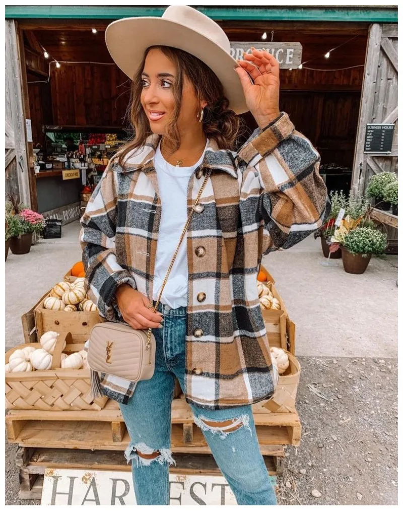 Casual Blouses for Women Fashion 2023 Plaid Single-breasted Long Sleeves Shirt Jacket Autumn Loose Vintage Shirts & Blouses Coat
Casual Blouses for Women Fashion 2023 Plaid Single-breasted Long Sleeves Shirt Jacket Autumn Loose Vintage Shirts & Blouses Coat