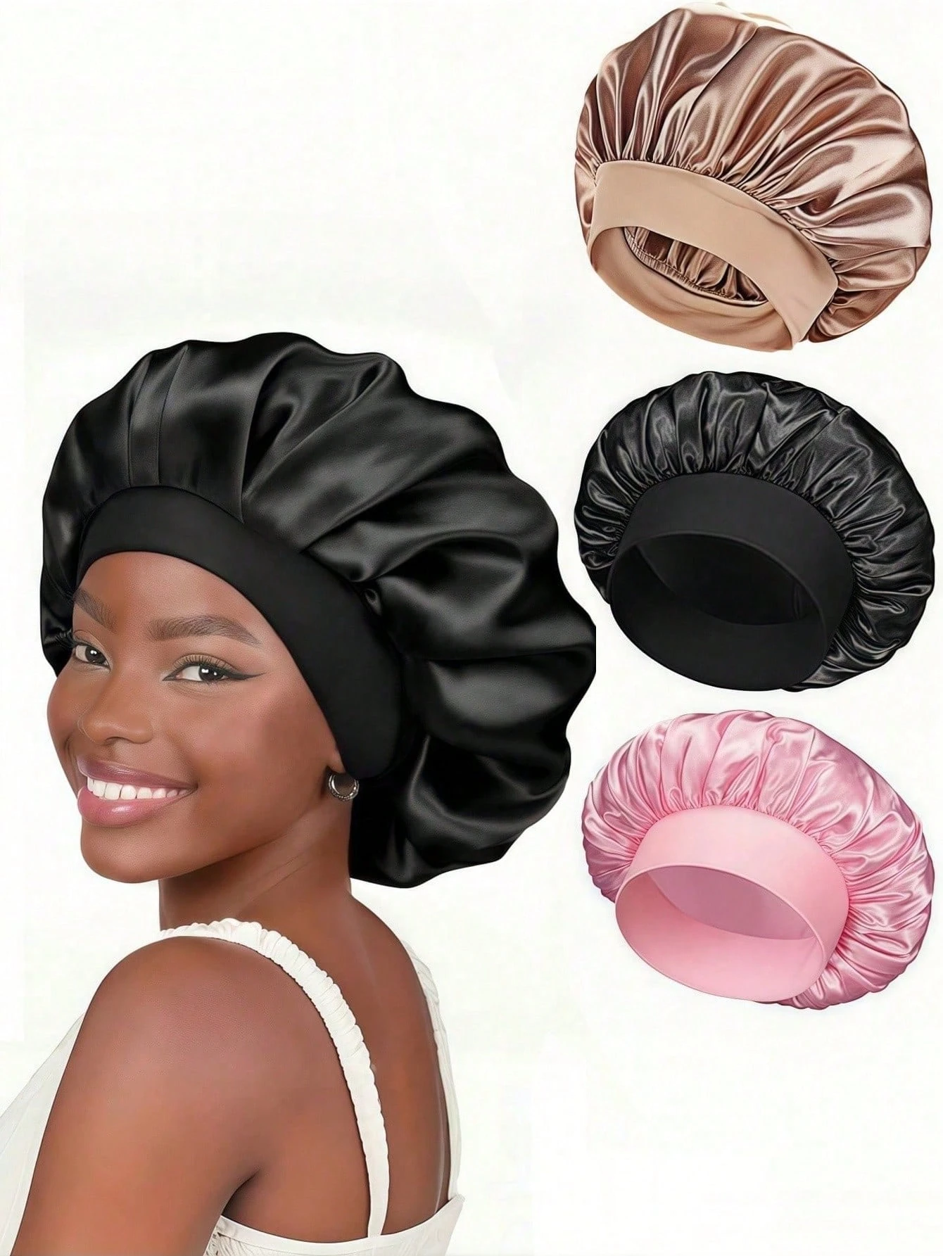 Women's Satin Bonnet Hair Bonnet Solid Wide-Brimmed Sleeping Hat with Elastic Soft Band for Hair Care Silk Sleeping Cap
Women's Satin Bonnet Hair Bonnet Solid Wide-Brimmed Sleeping Hat with Elastic Soft Band for Hair Care Silk Sleeping Cap