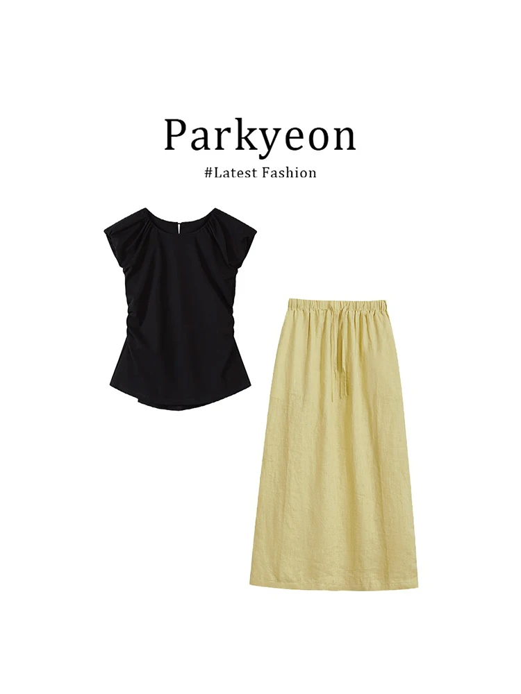 Parkyeon Women's Vintage round Neck Skirt Set Drawstring Waist Sleeveless Summer Fashion T-Shirt Style High Waist Midi S...
Parkyeon Women's Vintage round Neck Skirt Set Drawstring Waist Sleeveless Summer Fashion T-Shirt Style High Waist Midi S...