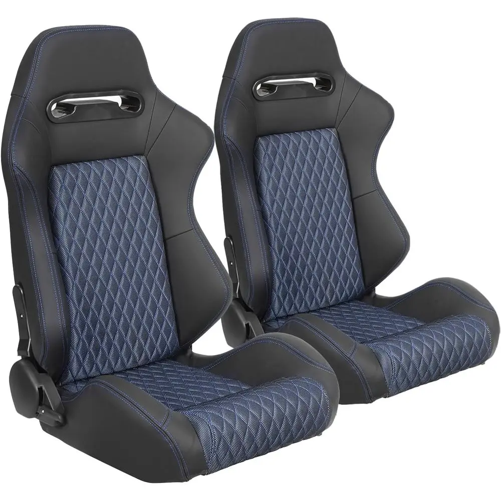 Гоночные регулируемые ковшеобразные сиденья (2 шт.) с 2 направляющими - регулируемые спортивные сиденья из искусственной кожи для автомобилей (черно-синие, 35.1"21.2"21.6)
Гоночные регулируемые ковшеобразные сиденья (2 шт.) с 2 направляющими - регулируемые спортивные сиденья из искусственной кожи для автомобилей (черно-синие, 35.1"21.2"21.6)