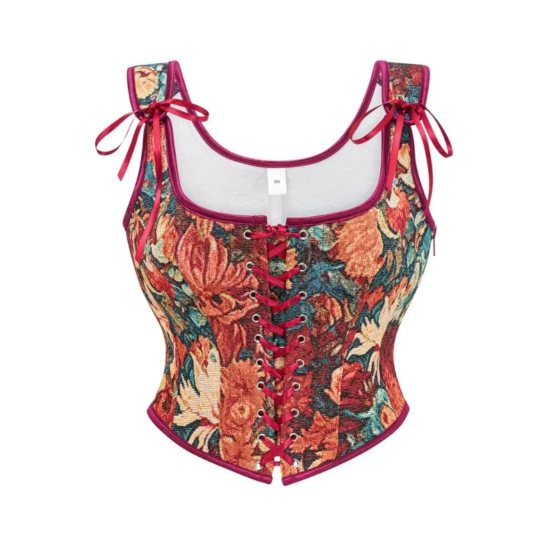 Gothic Bustiers Women Vintage Boned Corselet Belt Lace Up Overbust Corset Tops Floral
Gothic Bustiers Women Vintage Boned Corselet Belt Lace Up Overbust Corset Tops Floral
