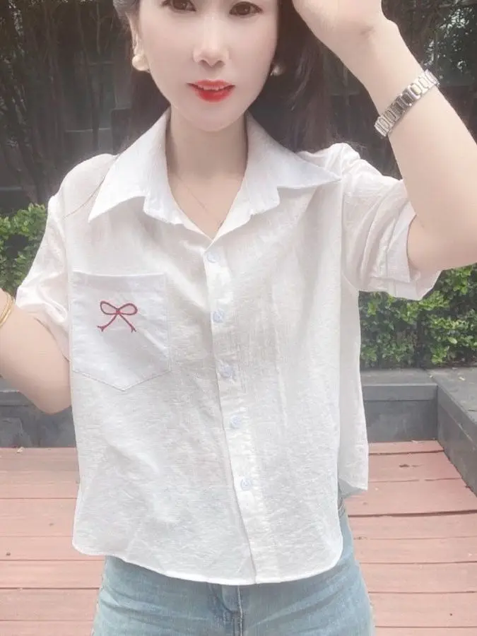 Elegant Thin Knot Embroidered Shoulder Shirt Women's Short Sleeve Summer New Age Reduction Versatile Slimming Beaut...
Elegant Thin Knot Embroidered Shoulder Shirt Women's Short Sleeve Summer New Age Reduction Versatile Slimming Beaut...