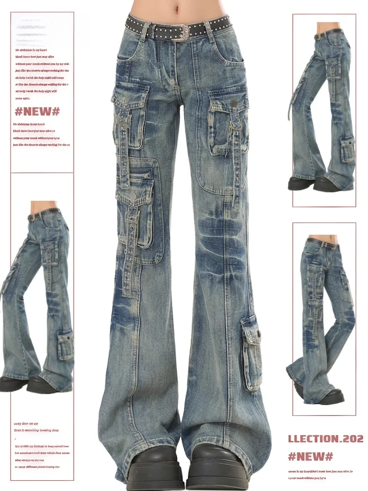 American Style Heavy Duty Workwear Jeans Women's New INS Korean Retro Micro Flared Y2K Millennium Sexy Girl Multi Pocket Pants
American Style Heavy Duty Workwear Jeans Women's New INS Korean Retro Micro Flared Y2K Millennium Sexy Girl Multi Pocket Pants
