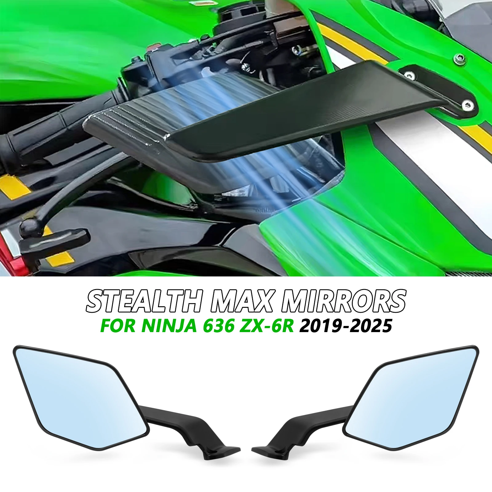 Fit New Motorcycle Stealth Winglets MIrror Side View Mirrors For Kawasaki ZX-6R ZX6R ZX636 2019-2023 2024 2025 Rearview Mirror
Fit New Motorcycle Stealth Winglets MIrror Side View Mirrors For Kawasaki ZX-6R ZX6R ZX636 2019-2023 2024 2025 Rearview Mirror