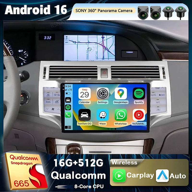 Android 16 Carplay Auto For Toyota Avalon 3 2005 2006 2007 - 2010 Car Radio Player Multimedia stereo Navigation DSP video BT DVD
Android 16 Carplay Auto For Toyota Avalon 3 2005 2006 2007 - 2010 Car Radio Player Multimedia stereo Navigation DSP video BT DVD
