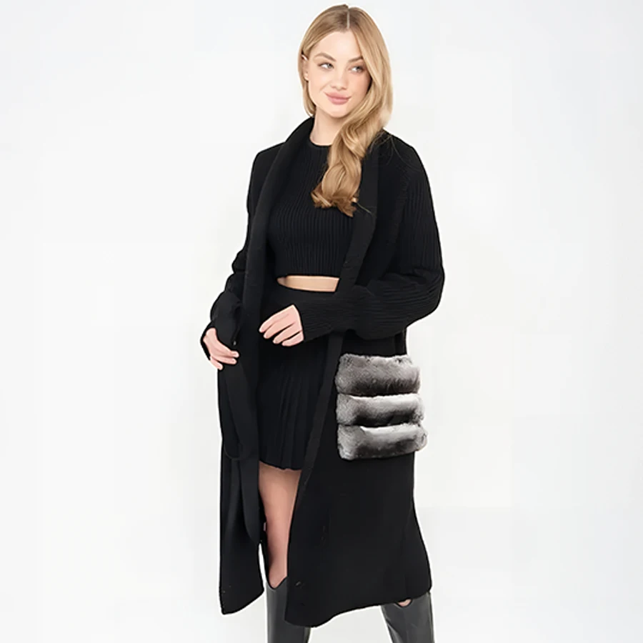Cashmere Sweater Women Genuine Fur Coat Long Wool Cardigan With Real Fur Chinchilla Rex Rabbit Fur Trim Winter Clothes Luxury
Cashmere Sweater Women Genuine Fur Coat Long Wool Cardigan With Real Fur Chinchilla Rex Rabbit Fur Trim Winter Clothes Luxury