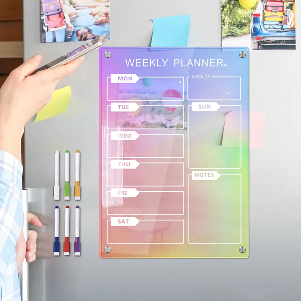 1Set Acrylic Magnetic Dry Erase Board Desktop Memo Board Reusable Smooth Writing Surface Weekly Planner Fridge Organizer
1Set Acrylic Magnetic Dry Erase Board Desktop Memo Board Reusable Smooth Writing Surface Weekly Planner Fridge Organizer