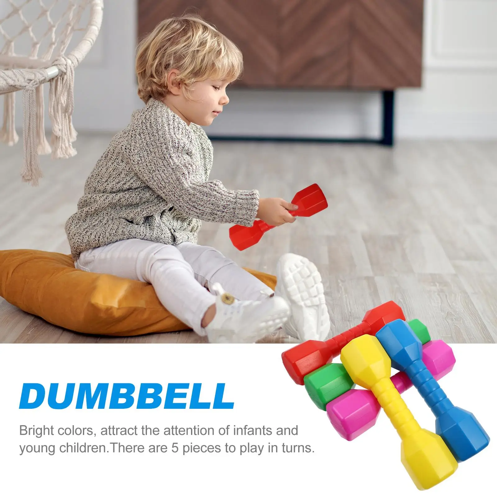 5PCS Baby Dumbbells Kids Fitness Toys Bright Colors Safe Plastic Grasp Coordination Crawling DevelopmentToddler Play
5PCS Baby Dumbbells Kids Fitness Toys Bright Colors Safe Plastic Grasp Coordination Crawling DevelopmentToddler Play