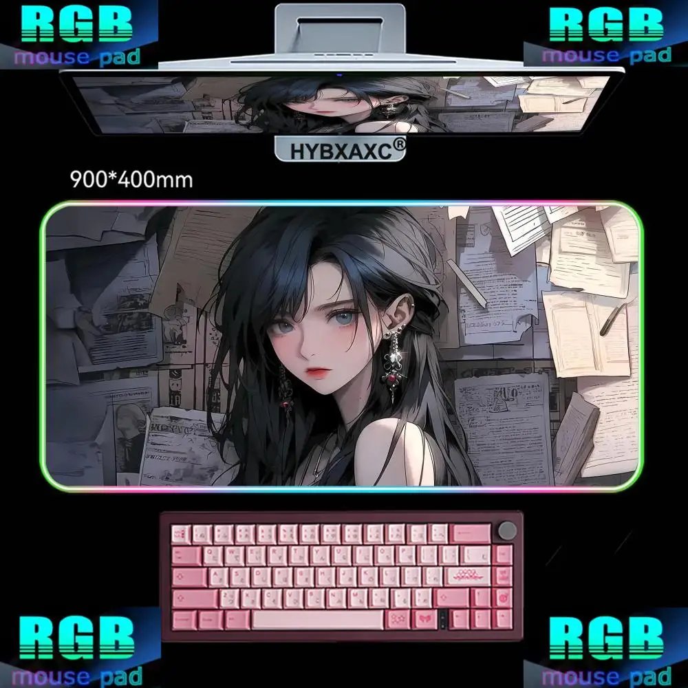900x400mm HYBXAXC Cute Anime Girl Mouse Pad RGB Gaming Mouse Pad Desk Mat HD Gamer Large LED Light XXL Rubber rug Jinx Desk Mat
900x400mm HYBXAXC Cute Anime Girl Mouse Pad RGB Gaming Mouse Pad Desk Mat HD Gamer Large LED Light XXL Rubber rug Jinx Desk Mat