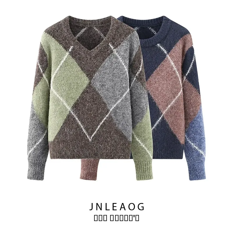 Faionable Long Sve Diamond Knitted Sweater JNLEAOG Women's Autumn New Sle Versatile Design Polyester Fiber Knitted Top
Faionable Long Sve Diamond Knitted Sweater JNLEAOG Women's Autumn New Sle Versatile Design Polyester Fiber Knitted Top