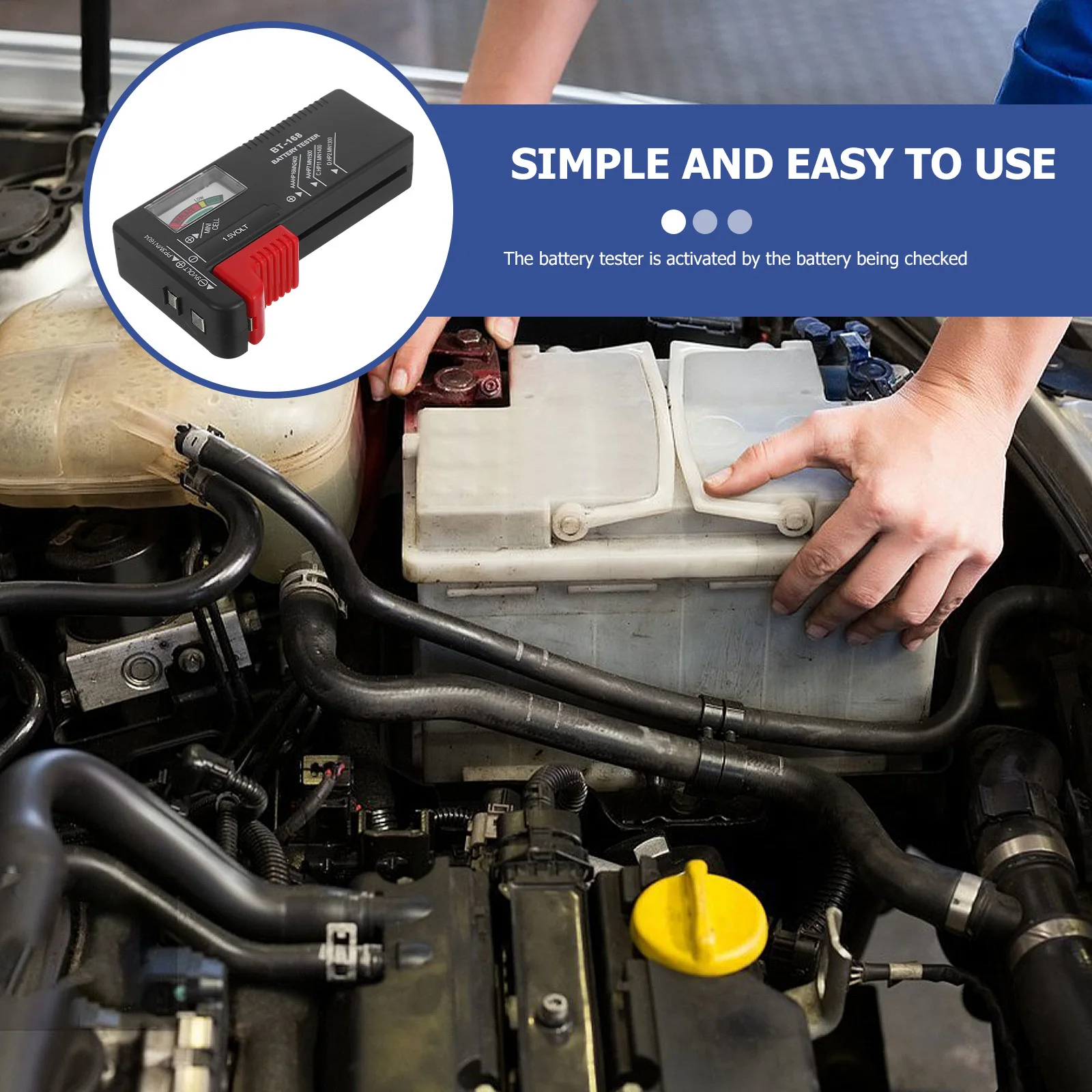 Universal Tester for Aa Aaa 9V 1.5V Button Cell Bt-168 Color Coded Meter Power Level Check 
Universal Tester for Aa Aaa 9V 1.5V Button Cell Bt-168 Color Coded Meter Power Level Check