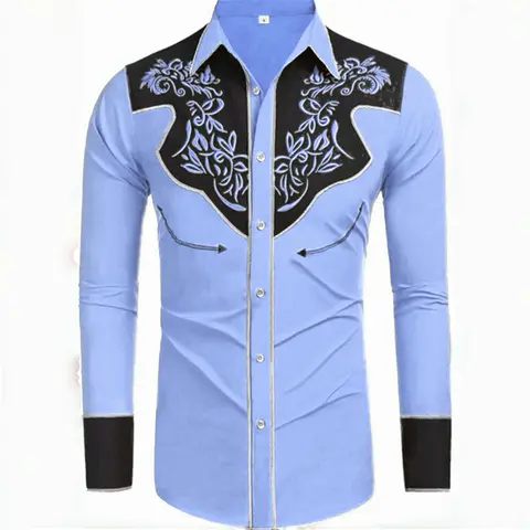 20 -color men's shirt long -sleeved shirt retro western denim big size loose cardigan long -sleeved casual shirt soft fabric