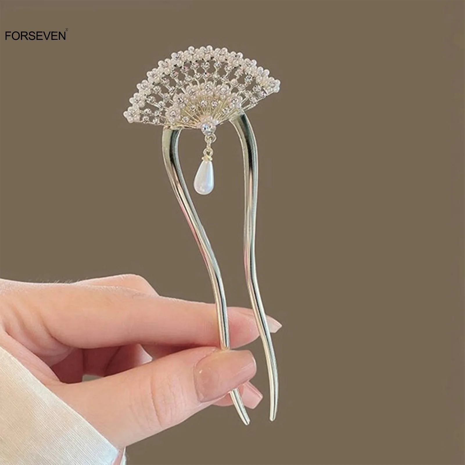 U Shaped Hair Sticks Forks New Chinese Fan-shaped Hairpins Pearls Decor Elegant Hair Bun Jewelry for Women Bride Wedding
U Shaped Hair Sticks Forks New Chinese Fan-shaped Hairpins Pearls Decor Elegant Hair Bun Jewelry for Women Bride Wedding