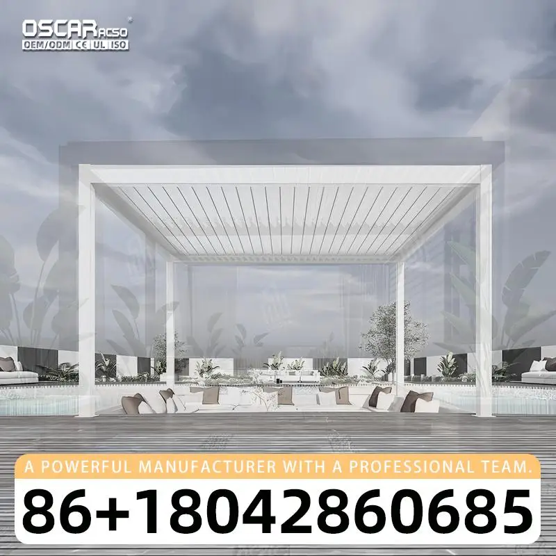 Моторизованная жалюзи, пергола, биоклиматическая крышка для балкона для патио, 3x3, 4x4, 4x6, беседка с алюминиевой рамой
Моторизованная жалюзи, пергола, биоклиматическая крышка для балкона для патио, 3x3, 4x4, 4x6, беседка с алюминиевой рамой