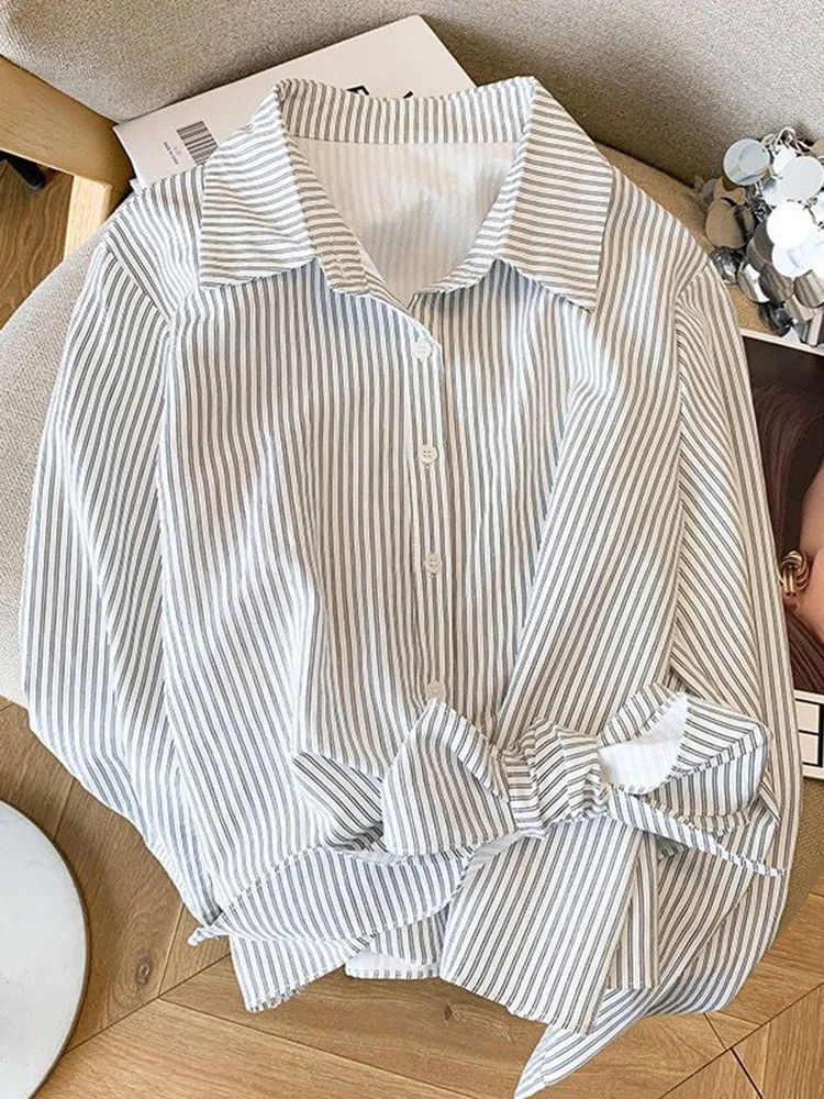 Милая женская блузка в полоску с бантом, приталенная, с длинным рукавом, винтажный корейский стиль, повседневная, весенняя, с кружевной шнуровкой, элегантный топ в стиле Ins
Милая женская блузка в полоску с бантом, приталенная, с длинным рукавом, винтажный корейский стиль, повседневная, весенняя, с кружевной шнуровкой, элегантный топ в стиле Ins