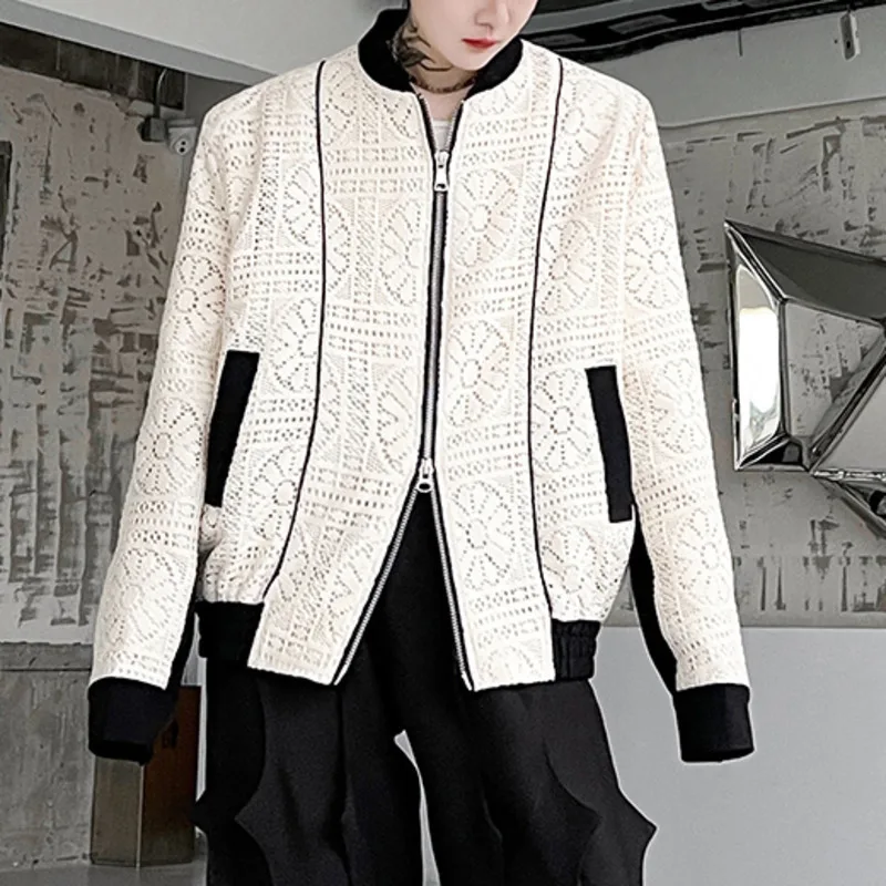 High-end Original Men Jackets Mesh Patchwork Streetwear Stand Collar Long Sleeve Zipper Coats Trend Loose Casual Male Outerwear
High-end Original Men Jackets Mesh Patchwork Streetwear Stand Collar Long Sleeve Zipper Coats Trend Loose Casual Male Outerwear