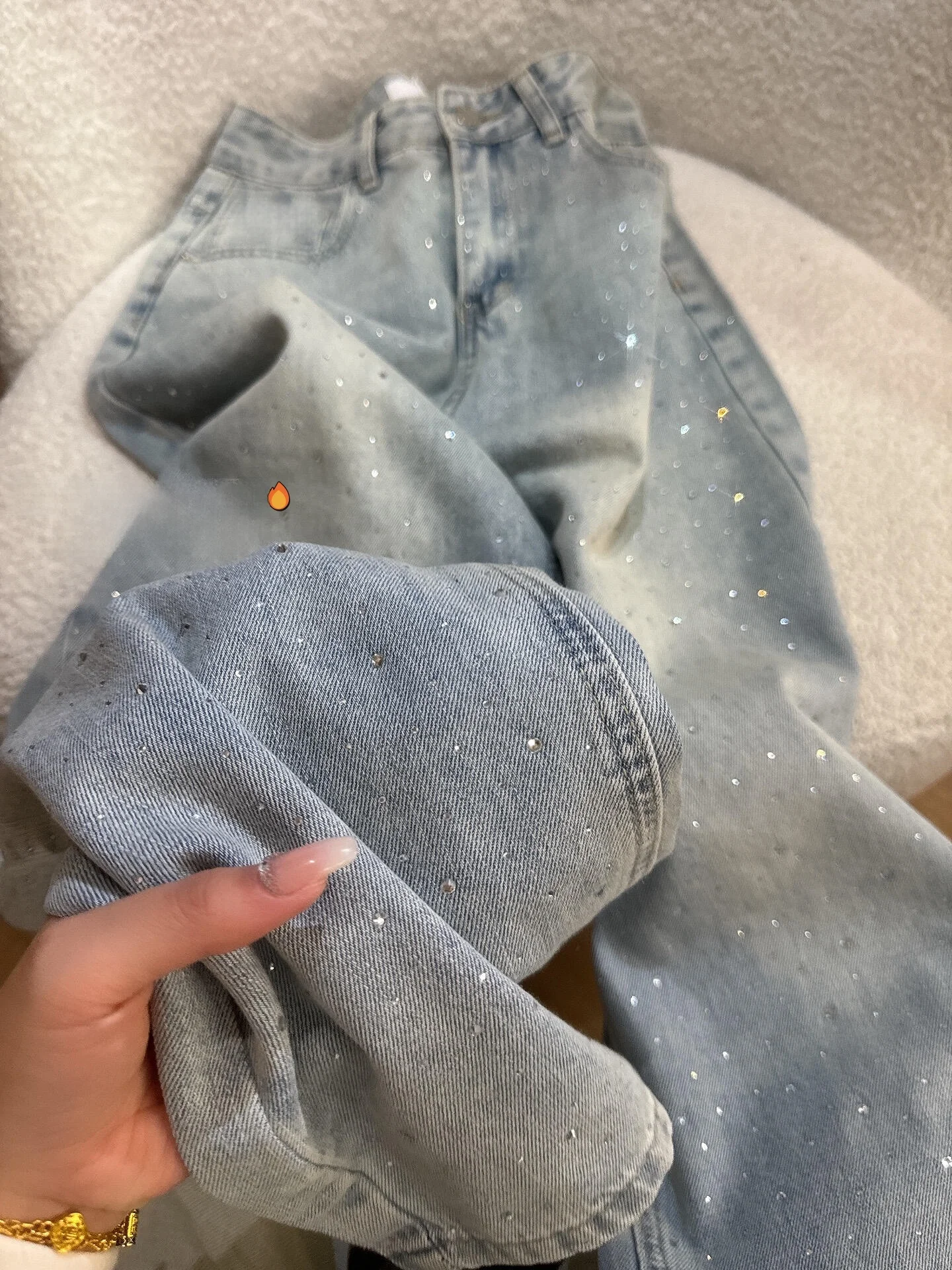 High Waist Straight Leg Glittering Rhinestone Loose Fit Women's Jeans Spring Summer New Style Slimming Skinny Wide Leg Pants
High Waist Straight Leg Glittering Rhinestone Loose Fit Women's Jeans Spring Summer New Style Slimming Skinny Wide Leg Pants