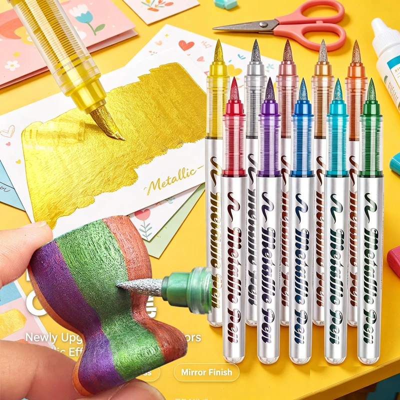12/24/36/48Pcs Metallic Acrylic Marker Pens Permanent Paint Pen Brush Tip for Rock Painting, Black Paper, Scrapbooking GuangNa
12/24/36/48Pcs Metallic Acrylic Marker Pens Permanent Paint Pen Brush Tip for Rock Painting, Black Paper, Scrapbooking GuangNa