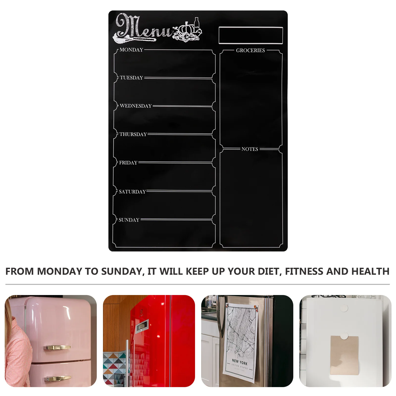 Magnetic Meal Planner Note Weekly Undated Calendar for Fridge Refrigerator Grocery Shopping List Diet Menu Organizer 
Magnetic Meal Planner Note Weekly Undated Calendar for Fridge Refrigerator Grocery Shopping List Diet Menu Organizer