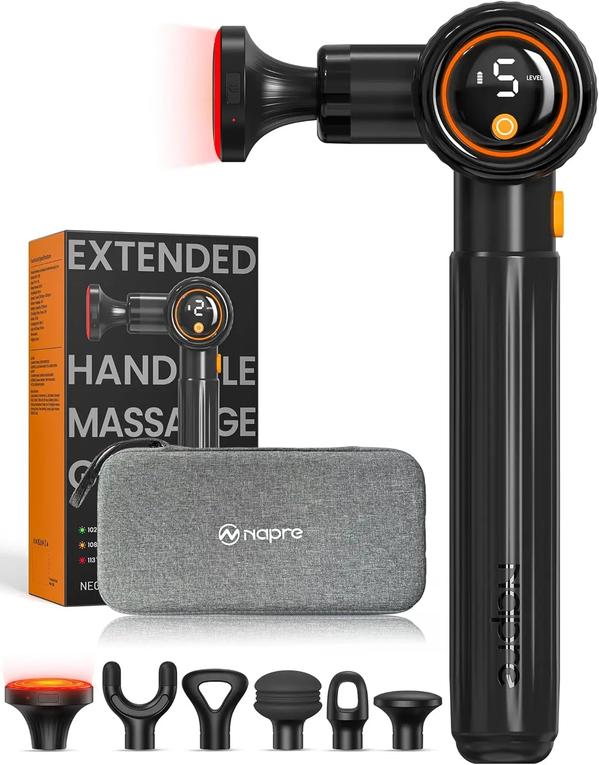 Massage Gun with Heat, Deep Tissue Massager with Extension Handle & 3 Adjustable Angles, Handheld Percussion Back Massager for Muscle/Neck/Body Pain Relief with Portable Case, Black
Massage Gun with Heat, Deep Tissue Massager with Extension Handle & 3 Adjustable Angles, Handheld Percussion Back Massager for Muscle/Neck/Body Pain Relief with Portable Case, Black