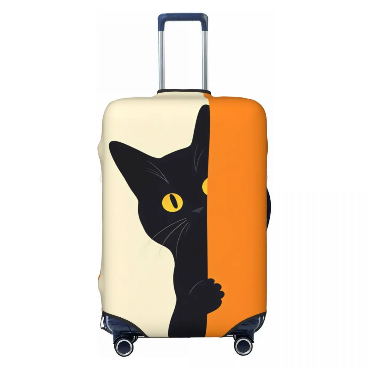 Simple Flat Black Cat Peeking From Cream Orange Wall Suitcase Cover Strectch Travel Protection Luggage Supplies Holiday
Simple Flat Black Cat Peeking From Cream Orange Wall Suitcase Cover Strectch Travel Protection Luggage Supplies Holiday