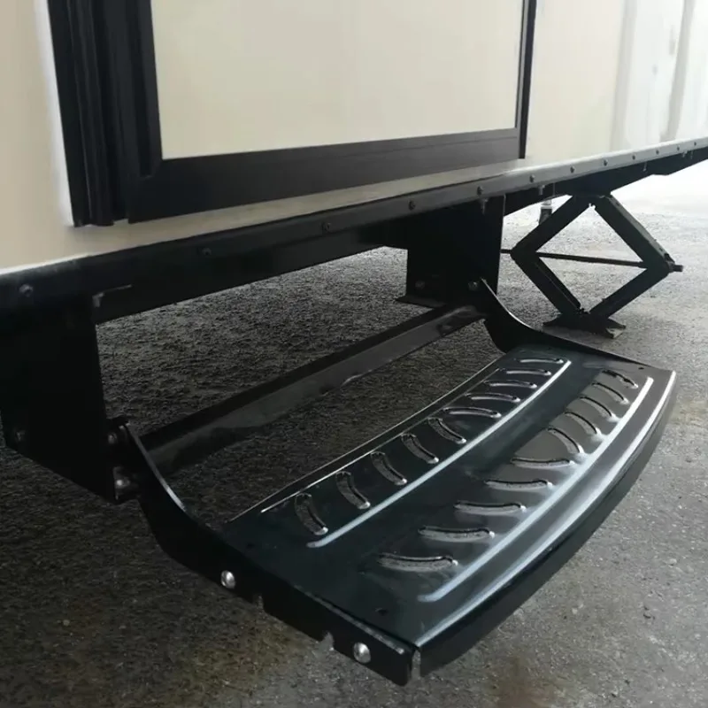 Small Foldable RV Entry Step Heavy Duty Non-Slip Black Metal Manual Stairs for Caravan Camper
Small Foldable RV Entry Step Heavy Duty Non-Slip Black Metal Manual Stairs for Caravan Camper