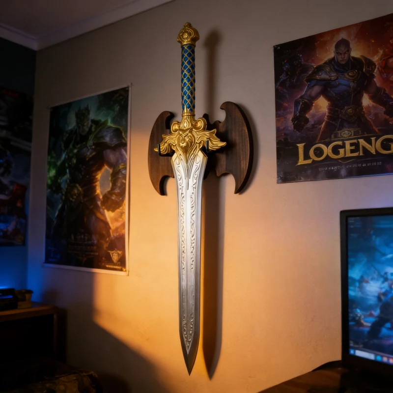 Katana Sabre Wall Shelf Frostmournee Samurai Sword Stand Key Coat Umbrella Rack Western Sword Holder Home Decor Wall Organizer
Katana Sabre Wall Shelf Frostmournee Samurai Sword Stand Key Coat Umbrella Rack Western Sword Holder Home Decor Wall Organizer