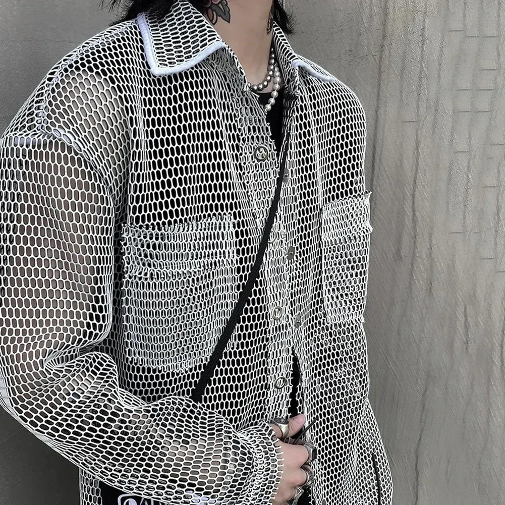 Blouse Men Shirt Daily Holiday All Match Casual Harajuku Korean Lapel Loose Oversized Mesh Polyester Solid Color
Blouse Men Shirt Daily Holiday All Match Casual Harajuku Korean Lapel Loose Oversized Mesh Polyester Solid Color