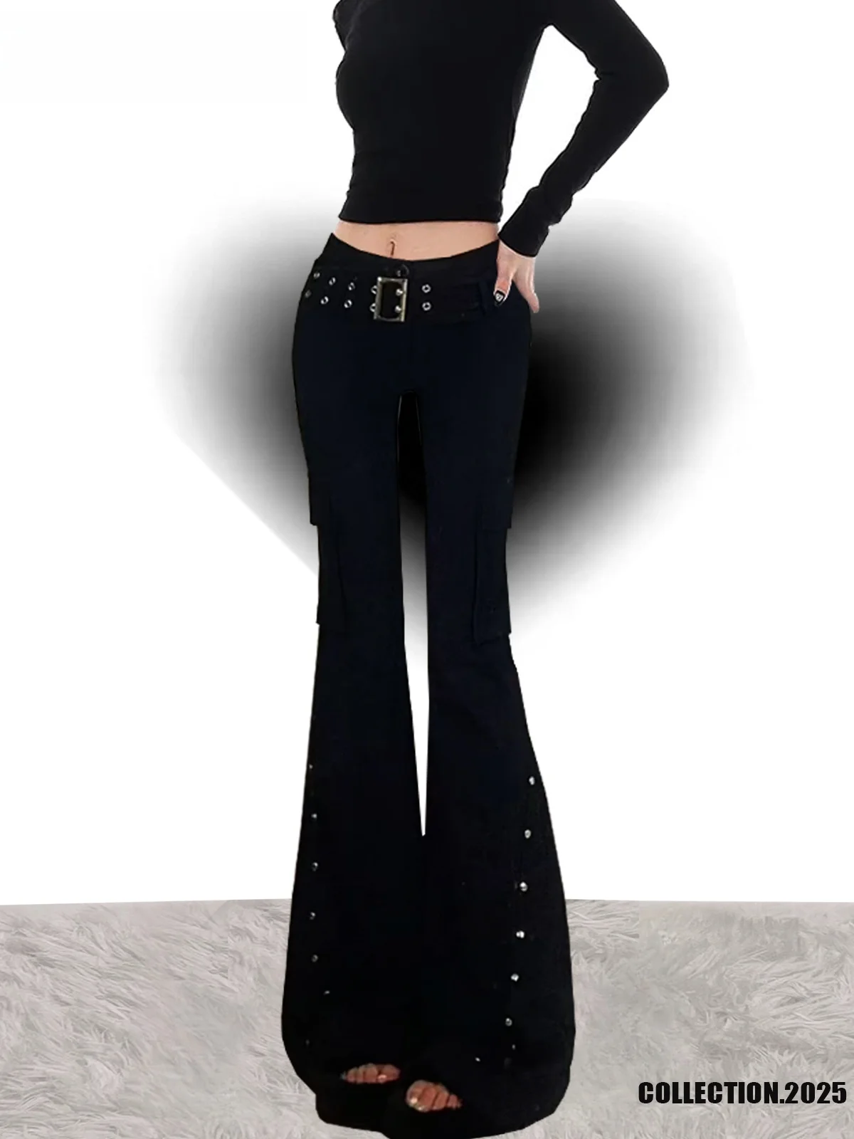 Low Waist Bell Bottom Denim Jeans Women's Street Style Sexy Loose Fit Wide Leg Floor Length Pants Y2K Retro American Rivet
Low Waist Bell Bottom Denim Jeans Women's Street Style Sexy Loose Fit Wide Leg Floor Length Pants Y2K Retro American Rivet